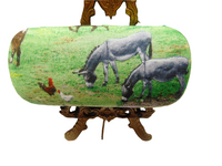 unisex handmade hard eyeglass case, "Grazing Donkeys"/vision accessory/health & beauty/ocular case