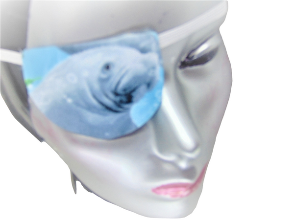UNISEX HANDMADE EYE PATCH/MANATEE THEME/eye care/cataract aid/cotton