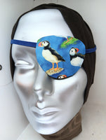 Adult unisex puffin eye patch handmade with 100% cotton. Fashion eye patch health care/vision care/eye care/eye treatments fancy eye patch