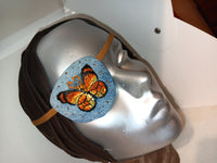 Unisex HANDMADE EYE PATCH denim "GARDEN BUTTERFLY"/ eye care/ cataract aid/ health & beauty/ 2 STYLES
