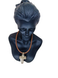 Unisex pendant  piedra de Bobo necklaces, "SACRED CROSS"/  expertly handmade/ hand carved 1/2" thick stone/elaborate work