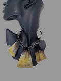 Woman's reversible bib necklace with horn/ ONE OF A KIND item