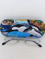 UNISEX HANDMADE HARD EYEGLASS CASE "ORCAS"/vision accessory/accessory case/bag or purse item