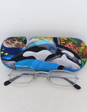 UNISEX HANDMADE HARD EYEGLASS CASE "ORCAS"/vision accessory/accessory case/bag or purse item