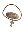 Unisex pendant  piedra de Bobo necklaces, "SACRED CROSS"/  expertly handmade/ hand carved 1/2" thick stone/elaborate work