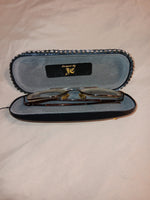 WOMAN'S HANDMADE HARD EYEGLASS CASE "GOLDEN SUNFLOWERS"/vision accessory/ eye care