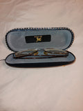 WOMAN'S HANDMADE HARD EYEGLASS CASE "GOLDEN SUNFLOWERS"/vision accessory/ eye care