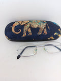 MAN'S HARD HANDMANDE EYEGLASS CASE "ELEPHANT FAMILY"/accessory case/dynamic design/quality made