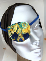Unisex eye patch "CHARGING ELEPHANT"/ handmade eye patch/fashion eye patch/ fancy eye patch/ medical eye patch/ adult eye patch