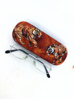 UNISEX HANDMADE HARD EYEGLASSCASE "BENGAL TIGER"/ vision accessory,/dynamic design