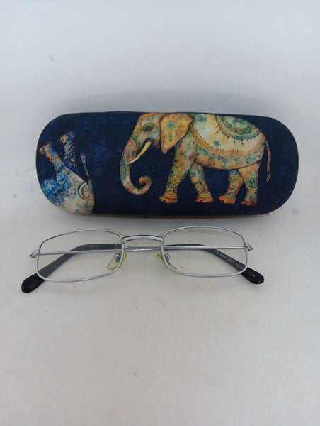 MAN'S HARD HANDMANDE EYEGLASS CASE "ELEPHANT FAMILY"/accessory case/dynamic design/quality made