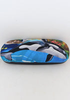 UNISEX HANDMADE HARD EYEGLASS CASE "ORCAS"/vision accessory/accessory case/bag or purse item