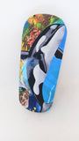 UNISEX HANDMADE HARD EYEGLASS CASE "ORCAS"/vision accessory/accessory case/bag or purse item