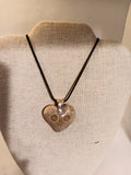 Women's pendant necklace "SYMBOL of LOVE"/heart-shaped/ hand-carved from Radiolaria stone/piedra de Bobo exquisite accessory/ ONLY 1