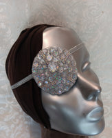 Woman's eye patch "SPARKLING SIRIUS"/ handmade: iridescent gemstones,  tulle fabric/ haute couture/ health & beauty/ vision care-