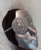 Woman's eye patch "SPARKLING SIRIUS"/ handmade: iridescent gemstones,  tulle fabric/ haute couture/ health & beauty/ vision care-
