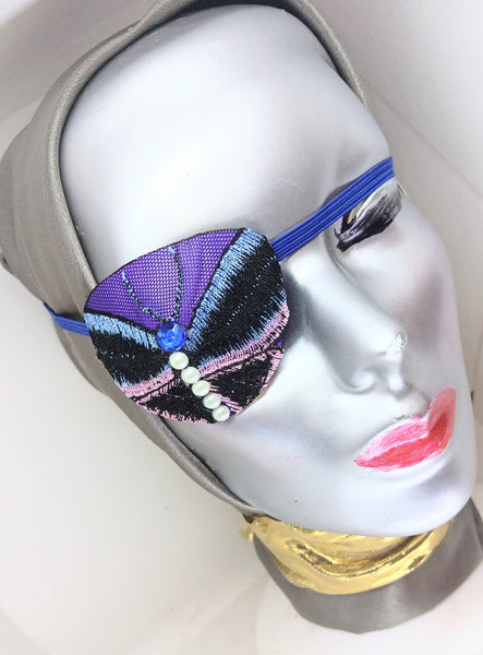 Butterfly  handmade eye patches "MIDNGHT BUTTERFLY fashion eye patch fancy eye patch designer eye patch woman's eye patch style eye patch