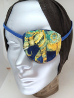Unisex eye patch "CHARGING ELEPHANT"/ handmade eye patch/fashion eye patch/ fancy eye patch/ medical eye patch/ adult eye patch
