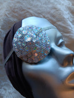 Woman's eye patch "SPARKLING SIRIUS"/ handmade: iridescent gemstones,  tulle fabric/ haute couture/ health & beauty/ vision care-