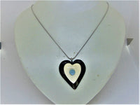 Woman's handmade pendant necklace "SAVOY"/handmade: larimar, bone, coconut/heart shaped/ONLY 1