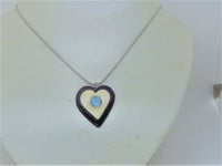 Woman's handmade pendant necklace "SAVOY"/handmade: larimar, bone, coconut/heart shaped/ONLY 1