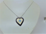 Woman's handmade pendant necklace "SAVOY"/handmade: larimar, bone, coconut/heart shaped/ONLY 1