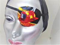 Unisex handmade cotton eye patches "FIREFIGHTER"/ 2 styles/eye care/cataract aid/vision accessory