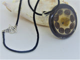 Unisex pendent necklace"SIROCCO"/handmade: amber, coconut, coffee beans/artistic/ONLY 1