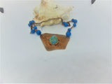 Bib necklace "ARABIAN NIGHTS"/ handcrafted: TURQUOISE, COPPER, LARAMAR/ ONLY 1