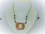 Woman's handcrafted pendant necklace"TSARINA  ANASTASIA"/copper, tiger's eye/ ONLY 1