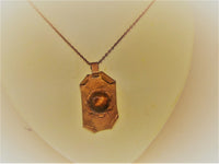 Unisex pendant necklace "VERDUN"/ handcrafted: solid copper, Dominican amber/ONLY 1