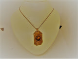 Unisex pendant necklace "VERDUN"/ handcrafted: solid copper, Dominican amber/ONLY 1