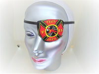 Unisex handmade cotton eye patches "FIREFIGHTER"/ 2 styles/eye care/cataract aid/vision accessory