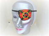 Unisex handmade cotton eye patches "FIREFIGHTER"/ 2 styles/eye care/cataract aid/vision accessory