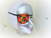 Unisex handmade cotton eye patches "FIREFIGHTER"/ 2 styles/eye care/cataract aid/vision accessory