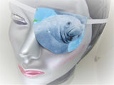 UNISEX HANDMADE EYE PATCH/MANATEE THEME/eye care/cataract aid/cotton