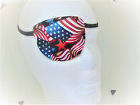 UNISEX EYE PATCH "STARS & STRIPES/ handmade, cataract aid, eye care