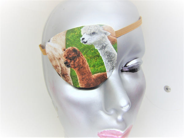 Unisex handmade cotton eye patch/ LLAMA theme/ vision aid/ health & beauty/cataract aid/ocular aid