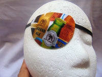 Men's handmade eye patch, "Beer, Beer, Beer"/ vision aid, eye care/ cataract aid/