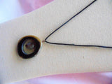 Pendant necklace expertly hand carved horn/silk string/fashion jewelry/bohemian/length 16"