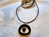 Unisex handmade pendant necklace/ horn with faux leather string/fashion jewelry/bohemian/length 14"