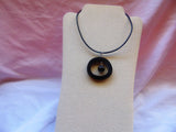 Unisex handmade pendant necklace/ horn with faux leather string/fashion jewelry/bohemian/length 14"