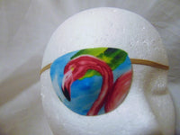 child's handmade eye patch/ "PINK FLAMINGO"/ eye care/ health & body/ blind eye aid/ eye treatmentl