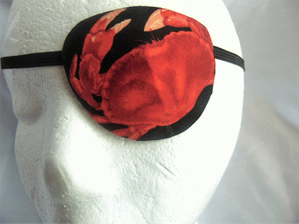 Unisex handmade eye patch/ "MARYLAND CRAB"/vision care/health & beauty/cataract aid/pink eye aid