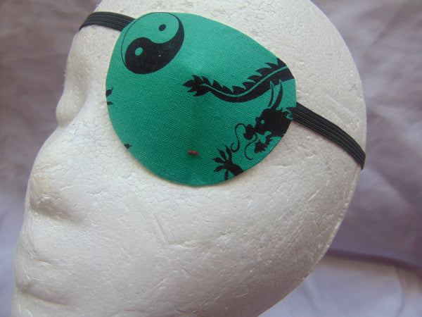 Unisex handmade eye patch "Yin-Yang Dragon's tail"