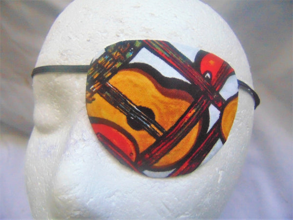 Unisex handmade eye patch GUITAR THEME/ vision care/ cataract aid/ musical fashion statement