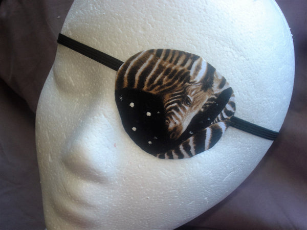 unisex handmade and eye patch with a ZEBRA THEME/health & beauty/eye care/fashion eye patch